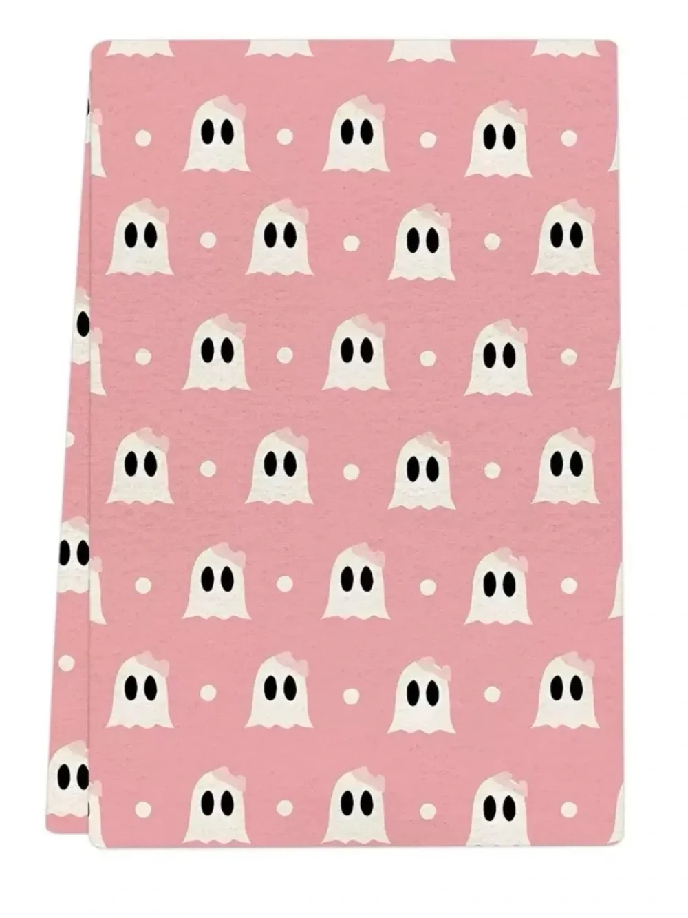 Halloween Ghost Kitchen Towels Pink Microfiber Spooky Decor 2 Piece Set NEW